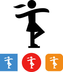 Figure Skater Ice Rink Vector Icon