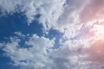 Beautiful sky with clouds and sunlight