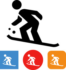 Snowboard Rider Carving Up The Slope Vector Icon