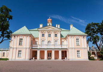 Fototapeta na wymiar View from the courtyard of the Grand Menshikov Palace, Lomonosov, Leningrad region, Russia