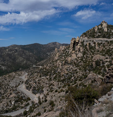 Viewpoint scene on Mount Lemmon Scenic Highway in Tucson Arizona