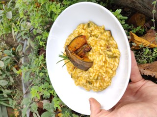 Italian risotto with pumpkin 