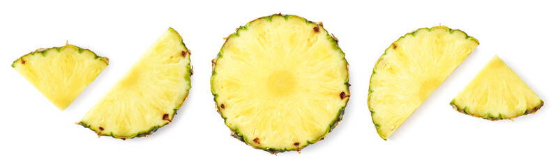 Fresh ripe pineapple slices - obrazy, fototapety, plakaty