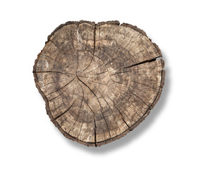 Old Wooden stump isolated