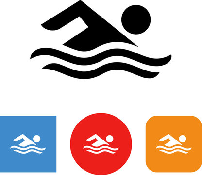 Person Swimming Freestyle Vector Icon