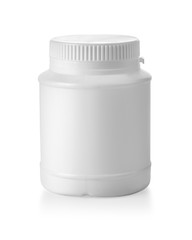white plastic jar isolated