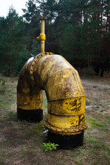 Yellow arch-shaped pipe (tube)