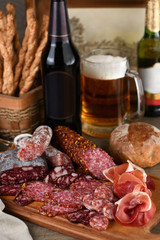 A meat appetizer is a great idea for a beer.