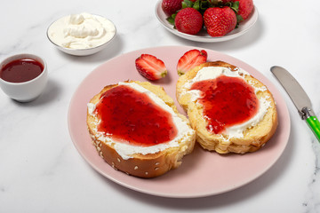 sliced brioche bread homemade with butter