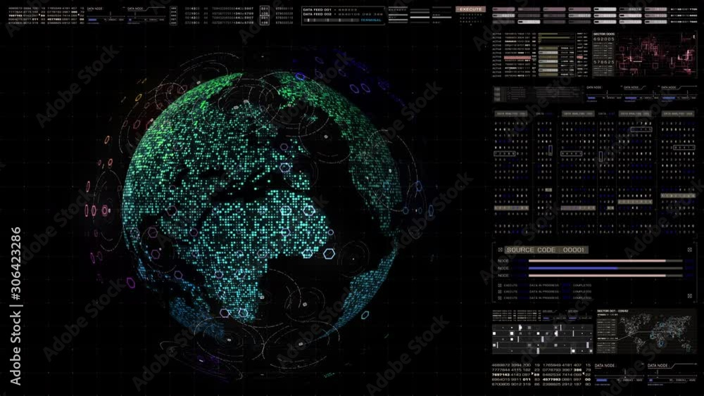 Poster futuristic global communication via broadband internet connections between cities around the world w