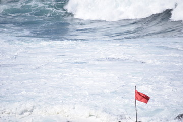 flag in ocean