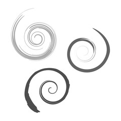 Hypnotic spiral shape icon. Abstract set of swirl logo symbol isolated on a white background. Vector eps 10 geometric concept illustration