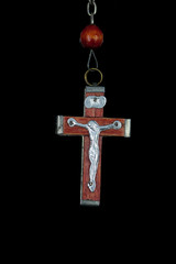 Cross isolated on black background.