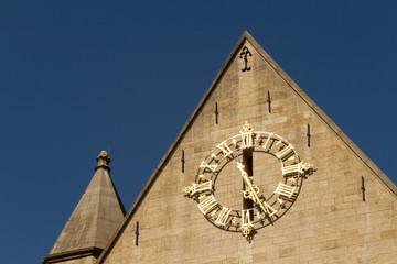 Saint Nicholas church in Brussels (golden clock)
