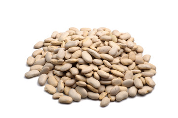 White beans on white background