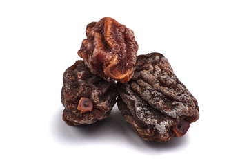 Dried persimmon on white background