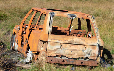 Burnt out car