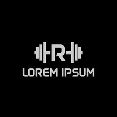 stock design vector initial letter r fitness icon logo template