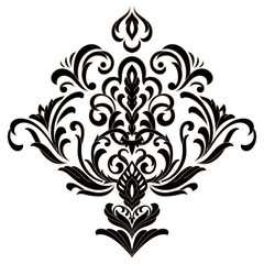 Vector damask element. Isolated damask central illistration. Classical luxury old fashioned damask ornament, royal victorian texture for wallpapers, textile, wrapping