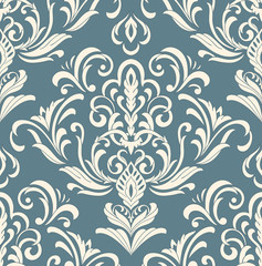 Vector damask seamless pattern element. Classical luxury old fashioned damask ornament, royal victorian seamless texture for wallpapers, textile, wrapping. Exquisite floral baroque template.
