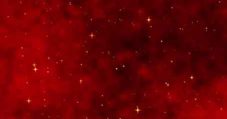 Red confetti snowflakes and bokeh lights on the red Merry Christmas background. Magical Happy new year texture. 3D renderinging