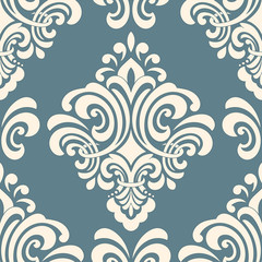 Vector damask seamless pattern element. Classical luxury old fashioned damask ornament, royal victorian seamless texture for wallpapers, textile, wrapping. Exquisite floral baroque template.