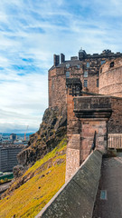 Edinburgh Castle in Scotland is a medieval castle which dominates the skyline of Edinburgh, the...