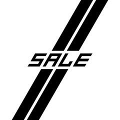 Sale banner. Black and white ribbons decoration