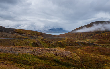 Landscape near Akureyri, Iceland. September 2019