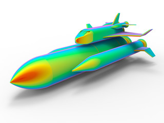 3D rendering - FEA analysis of a space shuttle