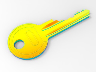 3D rendering - rainbow colored house key
