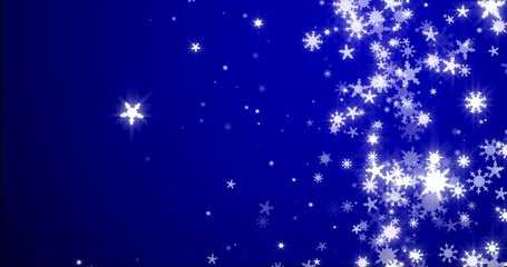 Fototapeta na wymiar Christmas blue background with snowflakes - falling snow 3D rendering