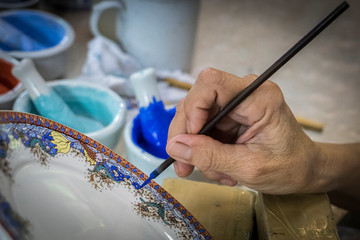 Celadon hand painting