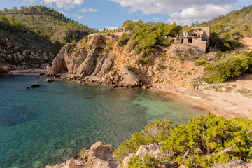 Landscapes of the island of Ibiza. Cala d en Serra,  Sant Joan de Labritja, Ibiza.