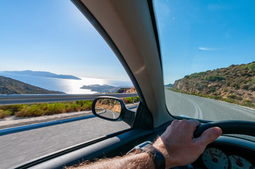 Driving rent-a-car Ios Island Greek Islands Greece
