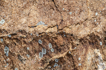 Ridge running across granite boulder