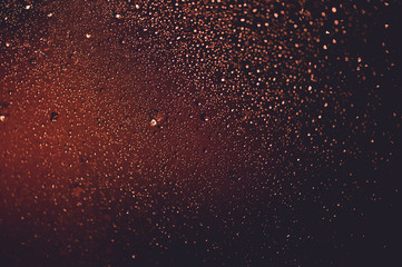 Obraz premium Wet window with rain drops closeup. Rainy day. Selective focus.