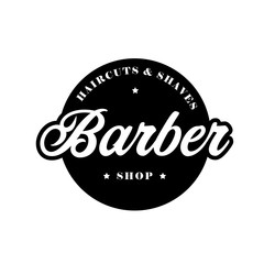 Barber Shop vintage stamp black