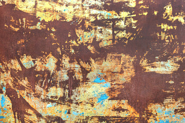 rusty metal background. rust with paint elements