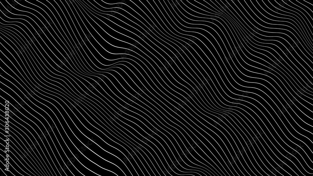 Poster abstract morphing diagonal white lines - 3d rendering