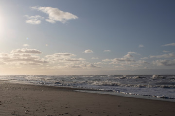 Henne beach on Denmarks west coast with beach and North Sea