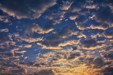 clouds in colorful shades in the morning