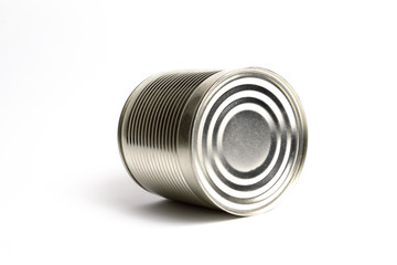 Steel canned tin can on a white background..Mockap