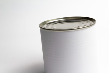 Steel canned tin can on a white background..Mockap