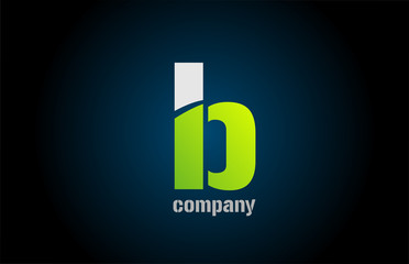 blue green white logo b alphabet letter design icon for company