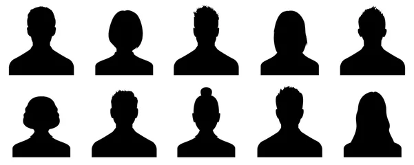 Fotobehang Male and female head silhouettes avatar, profile icons. Vector © warmworld