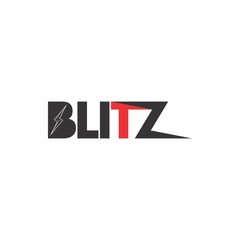BLITZ letter with lightning storm logo design vector - obrazy, fototapety, plakaty