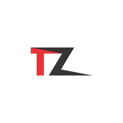 TZ letter with lightning storm logo design vector