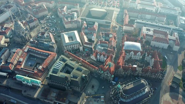Dresden is a city in Germany, the administrative center of Saxony, on the river Elbe. It is one of the largest centers of industry, transport and culture in Germany. Drone view