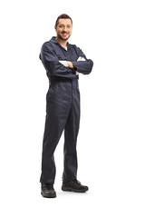 Smiling male worker in a uniform
